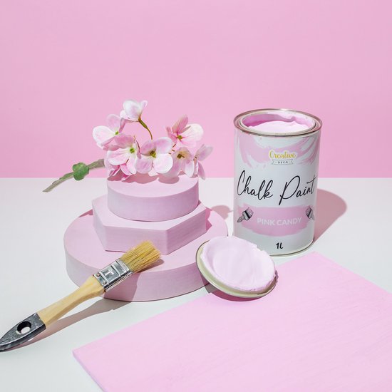 Creative Deco 1000 ml Krijtverf Roze | Mat en Wasbaar | Perfect voor Renovatie, Decoratie en Decoupage van Meubels