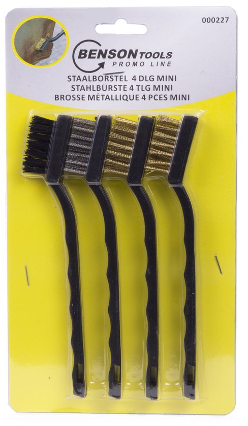 Benson Compacte staalborstels - roest verwijderen - 175 mm - set van 4