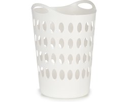 Arte R Flexibele wasmand/opbergmand - rond - wit - 50 liter - wasgoed sorteren