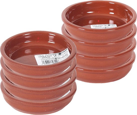 Set van 8x tapas bakjes/schaaltjes Bilbao 14 cm en 10 cm - Tapas/creme brulee ovenschaaltjes/serveerschaaltjes