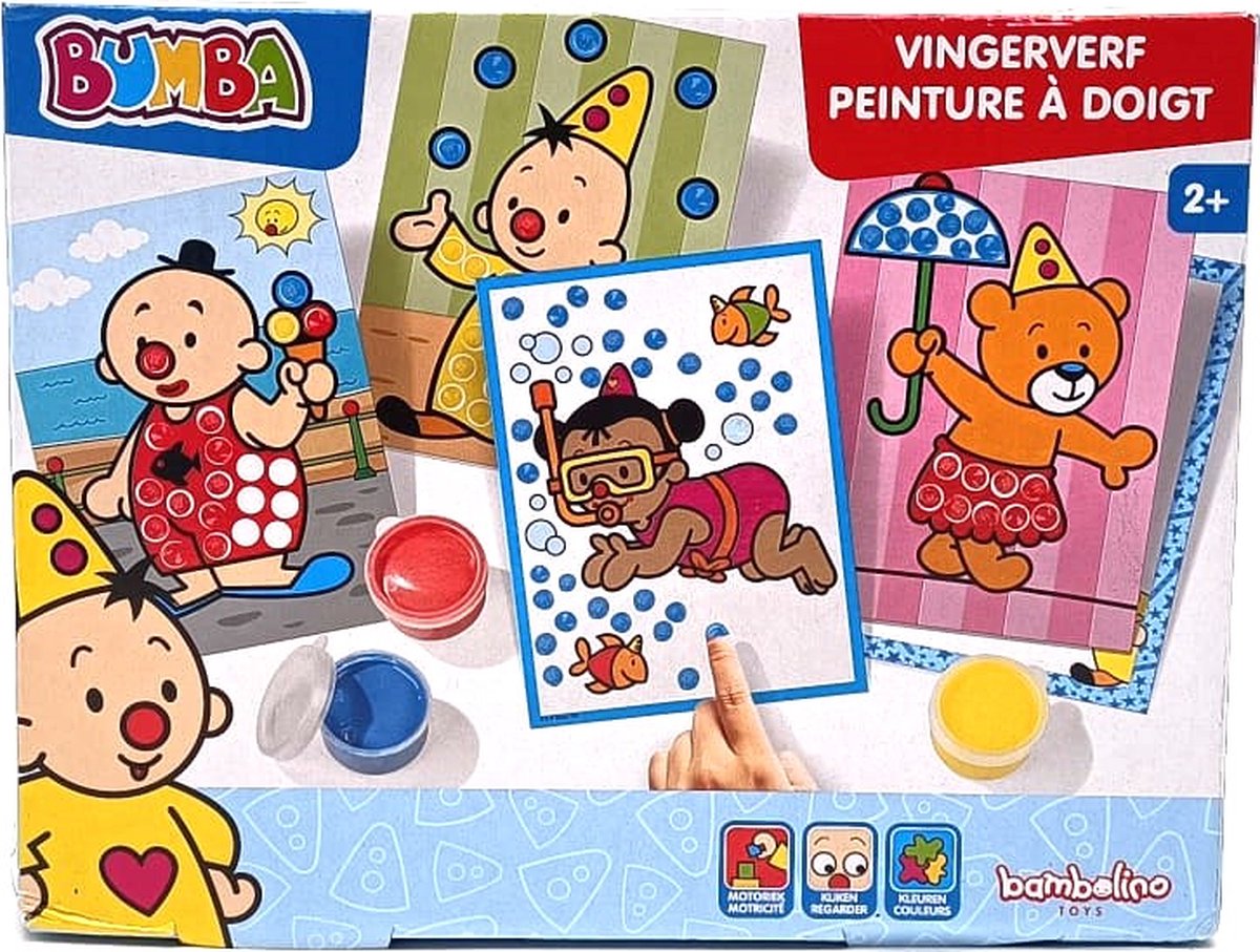 Bumba Vingerverf - Makkelijk afwasbaar - 3 kleuren - Mengbaar