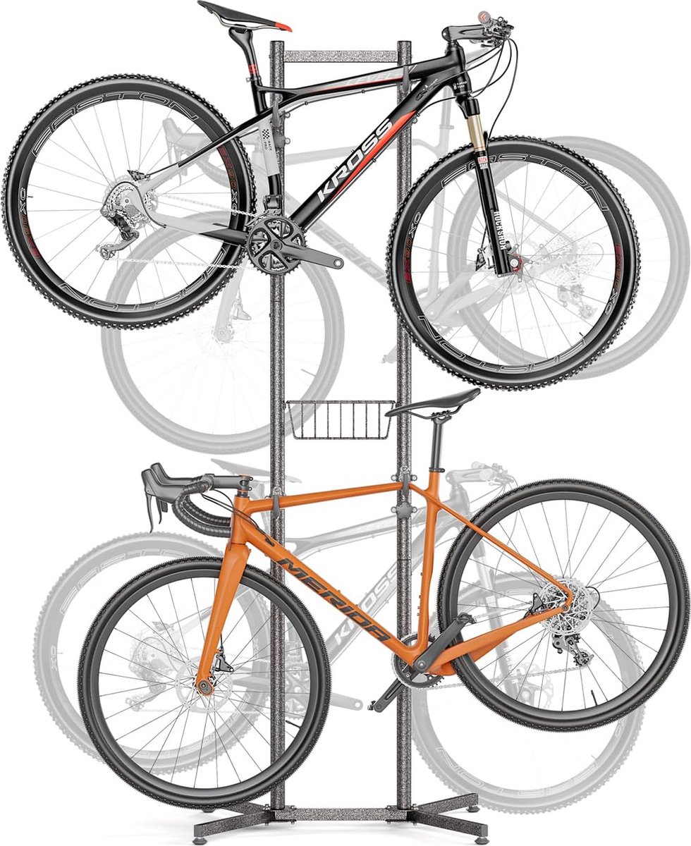 JGS® - Premium Fietsstandaard voor 4 Fietsen, Belastbaar tot 70kg, Geschikt voor E-bike, MTB en Racefiets -