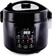 Bol.com Multifunctionele Rijstkoker – Met Stomer – Slowcooker – Slimme Mechanische Multicooker – Duurzaam – 1L – Zwart aanbieding