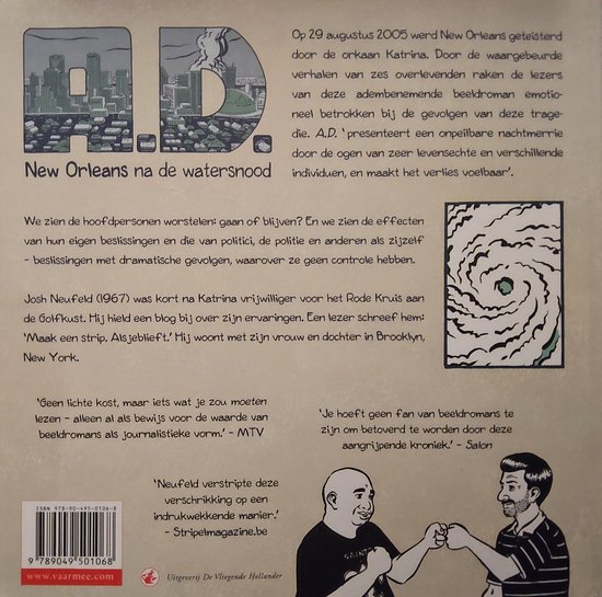 A.D. New Orleans na de watersnood, stripboek met donkere luchten boven een stad.