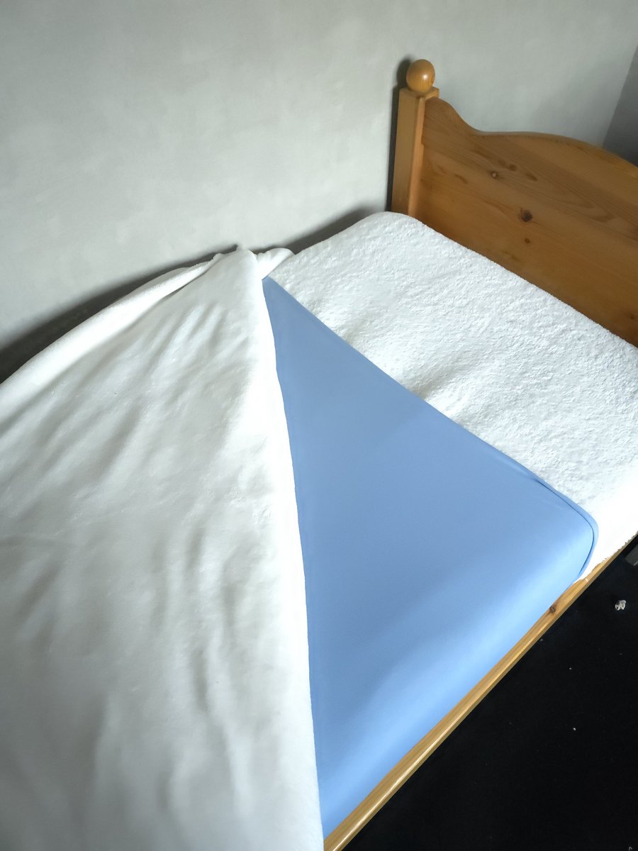 Mijnders Atelier slaaptunnel - Laken - Ijsblauw - Voor matrasbreedte 70 cm - Peuterbedje