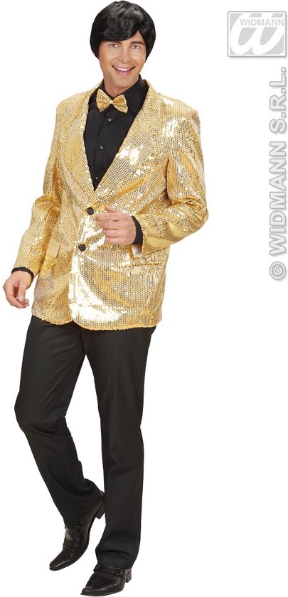 Vsadsau Mens kleurrijke metallic gradiënt pailletten blazer jas luxe piek revers podium feest blazers, Drie knoppen, XL Vsadsau Mens kleurrijke metallic gradiënt pailletten blazer jas luxe piek revers podium feest blazers, Drie knoppen, XL