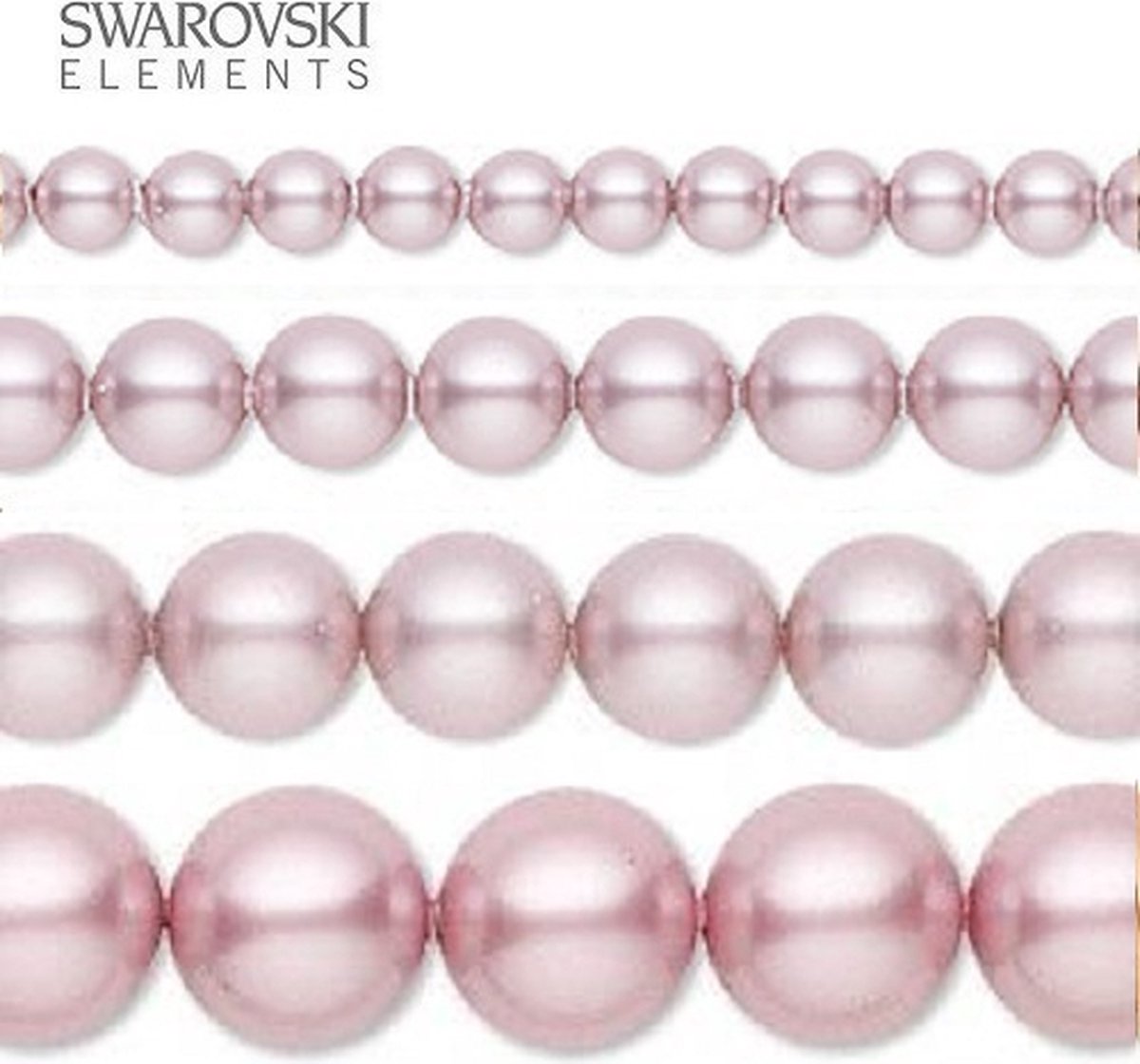Swarovski Elements, 20 stuks Swarovski Parels, 10mm (20cm), POWDER ROSE, 5810