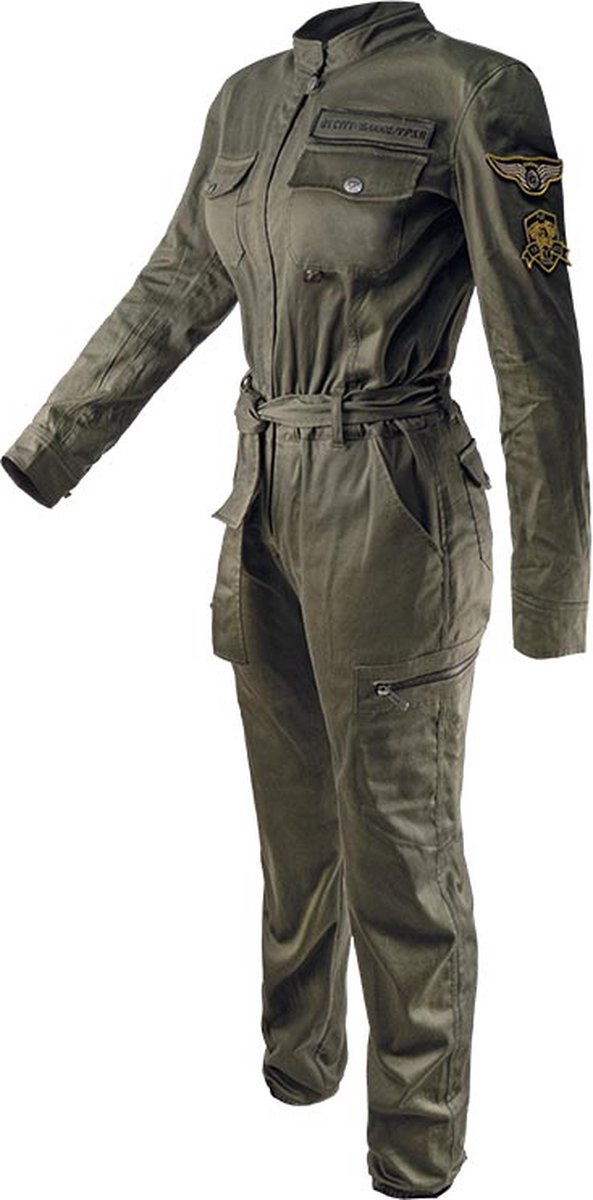 By City- black hawk lady-dames-jumpsuit- piloten overall-groen-M/L