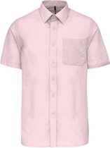 Kariban Overhemd in onderhoudsvriendelijk polykatoen-popeline korte mouwen heren K551 - Pale Pink - XXL