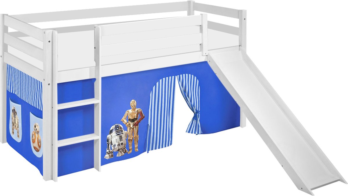 Star Wars Halfhoogslaper Star Wars Blauw met tent en glijbaan Wit
