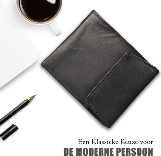 Foto: Portemonnee voor dames heren knijp portemonnee mini handig wallet voor muntgeld bill 11x8 5x1cm multifuntionele leren portemonnee met rfid zwart