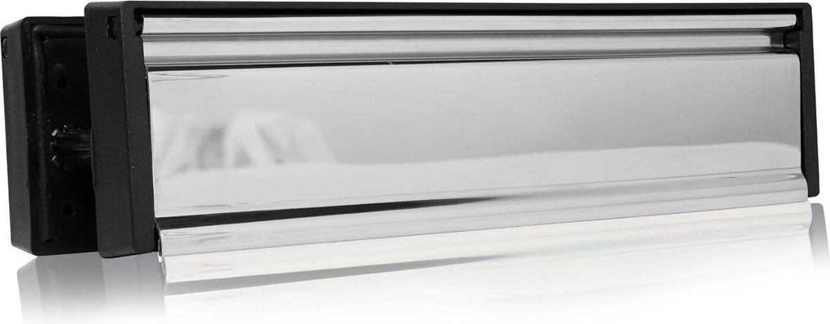 Brievenbus 12" Letterplate gepolijst chroom premium tochtbestendige postbrievenbus met mouwen voor houten composiet en uPVC middenraildeuren - Xfort - 40-80 mm deurdikte