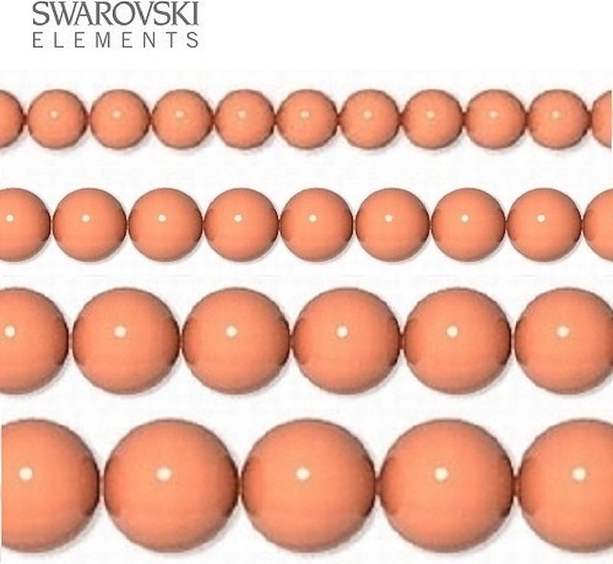 Swarovski Elements, 20 stuks Swarovski Parels, 10mm (20cm), CORAL, 5810
