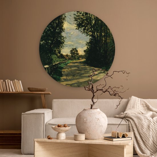 Wall Circle - Indoor Wall Circle - Le chemin de la ferme Saint Simon - Tableau de Claude Monet - ⌀ 90 cm - Décoration murale - Peintures Ronds