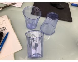 partybekers van gobelet cristal 25ml. 25 stuks transparant blauw