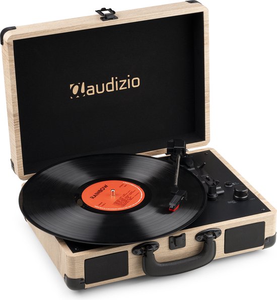 Platenspeler Bluetooth IN/OUT - Audizio RP116LW - 2024 model - Retro platenspeler met speakers - Lichtbruin