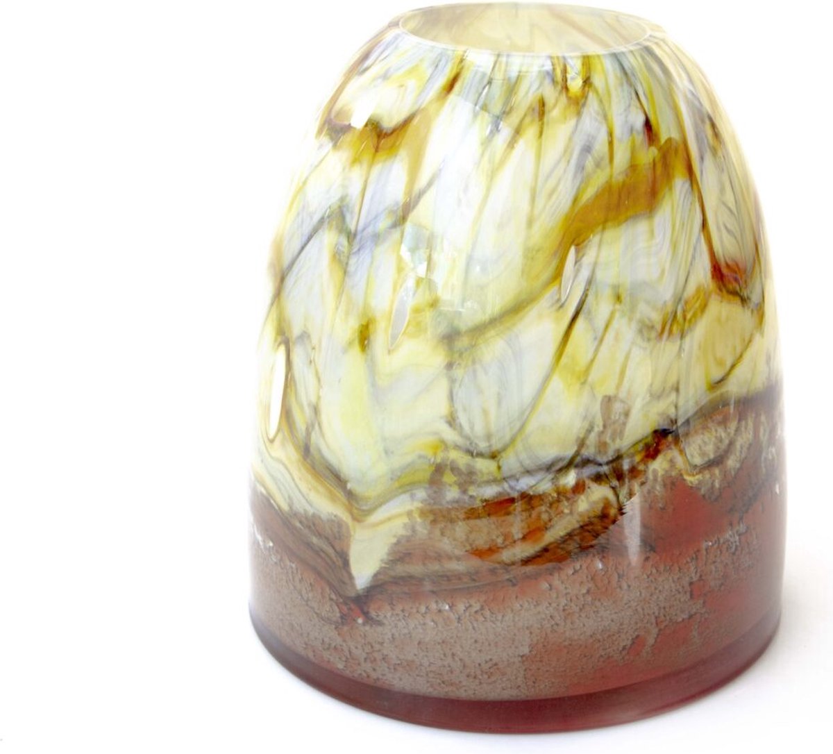 Design vaas / bloemenvaas luxe handgeschilderd mondgeblazen kleur