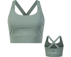By-VP Sport BH Dames - Padded Sport Top - Medium Support - SportBH - Groen - Maat L - Robin van Persie