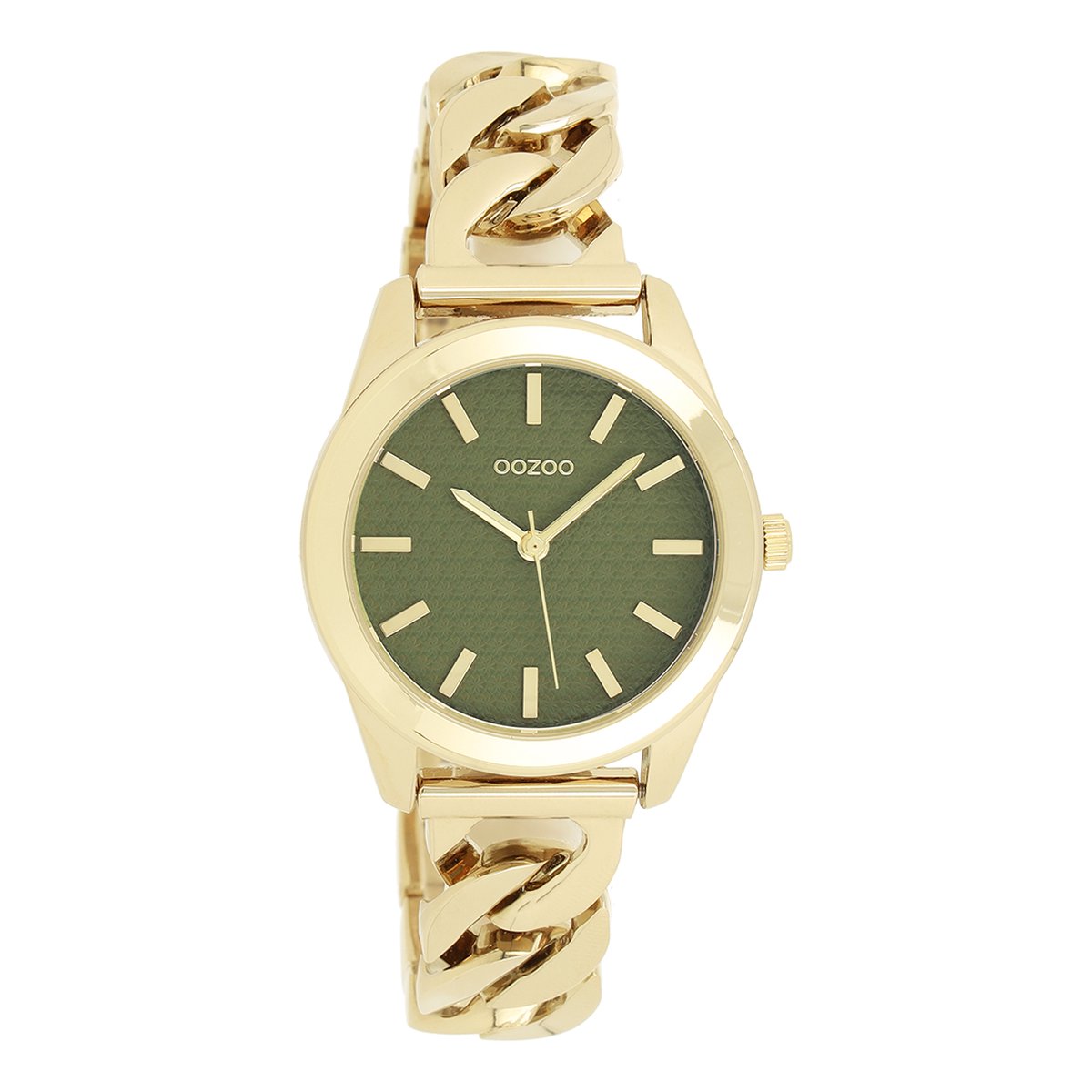 OOZOO Timepieces - Goudkleurige horloge met goudkleurige petit schakelarmband - C11421
