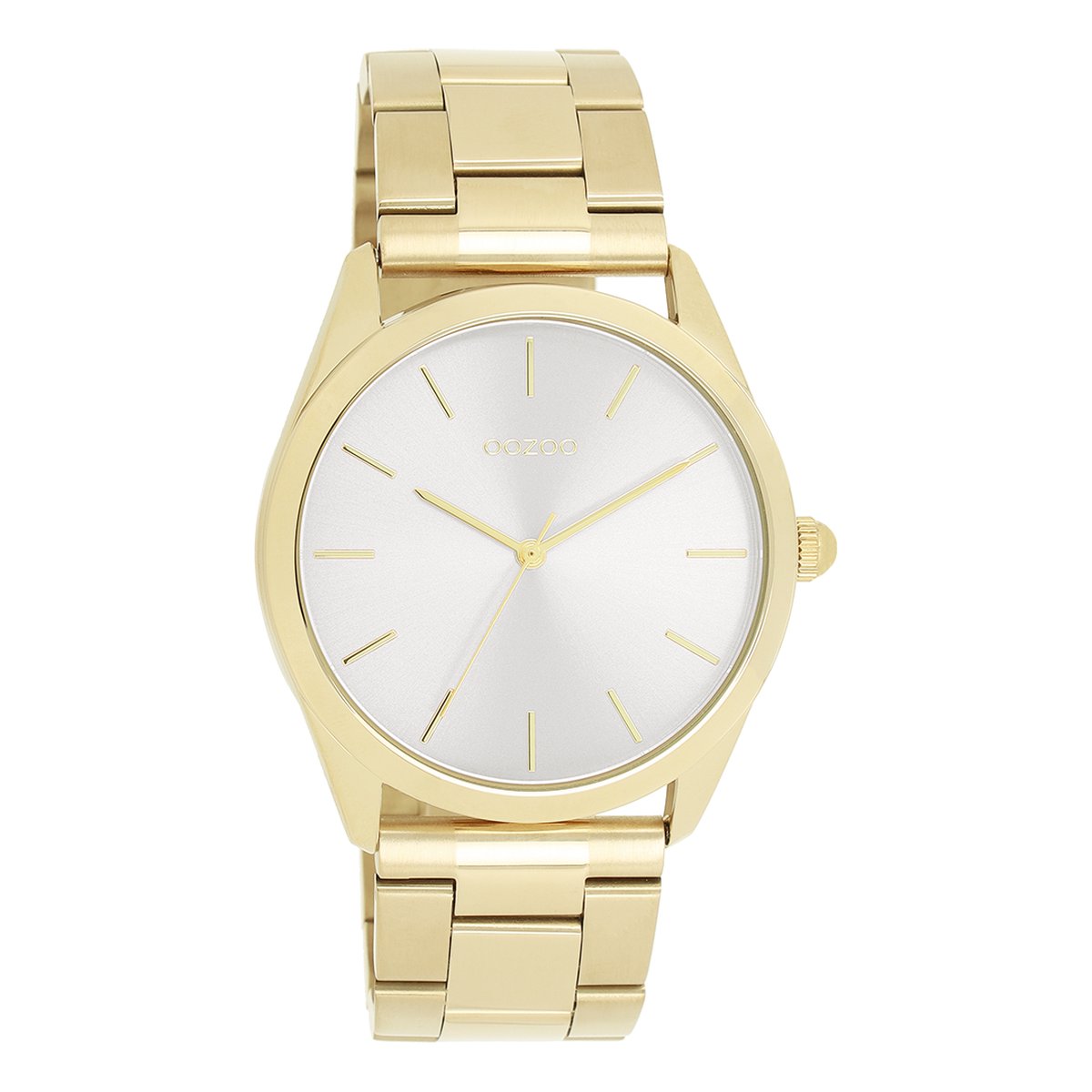 OOZOO Timepieces - Goudkleurige horloge met goudkleurige roestvrijstalen armband - C11430