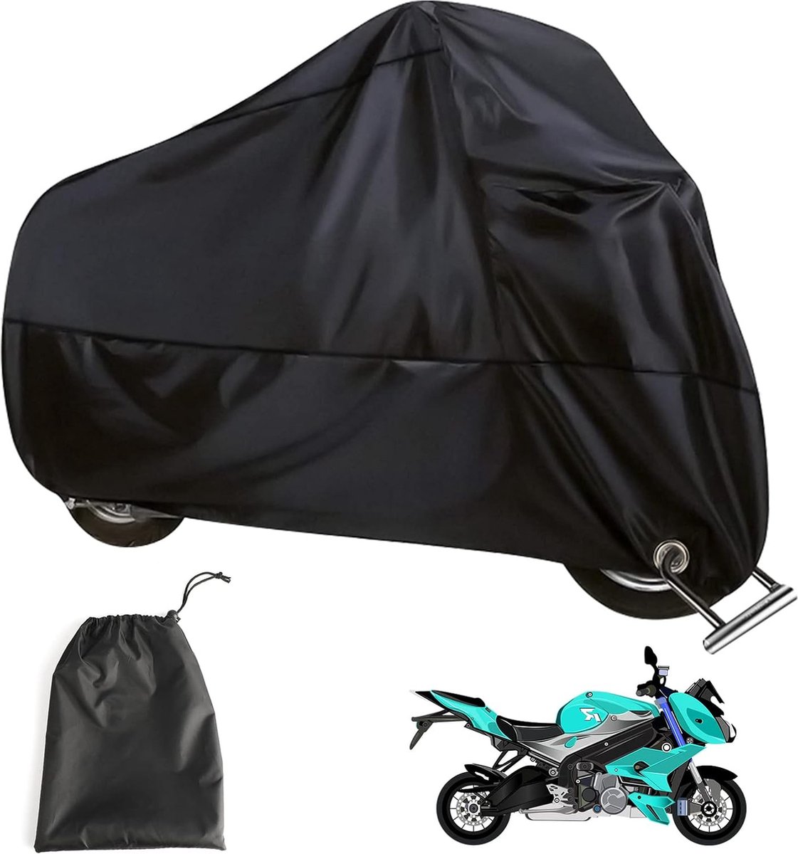 Solacis Motorhoes waterdicht buiten - Motorhoes - Waterdicht - Motorhoes voor buiten - Scooterhoes - Must have voor uw motor!