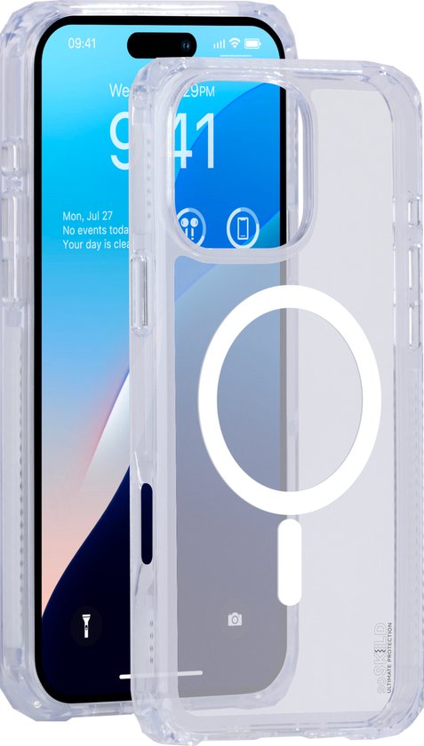 SoSkild iPhone 16 Pro Max Hoesje - Shockproof Case - Stevig Materiaal met Magnetische Ring - Magsafe - Transparant