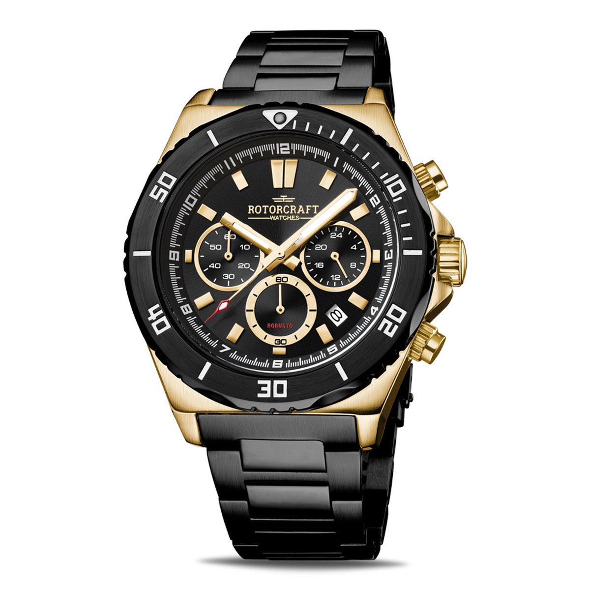 Rotorcraft - Heren Horloge Robusto Chrono - Zwart