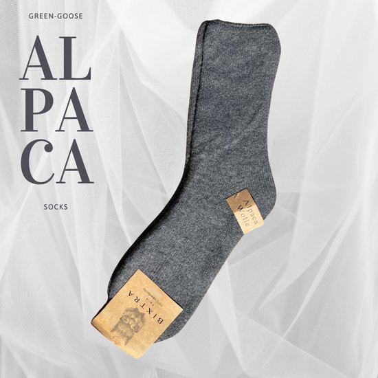 chaussettes homme alpaga green-goose® | Hommes | 1 paires | Gris clair | 95 % laine d'alpaga | Taille 44-46 | Merveilleusement chaud et extensible