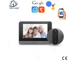 Visiophone extérieur sans fil WIFI à Home-Locking avec écran intérieur pour porte App Tuya T-2100.