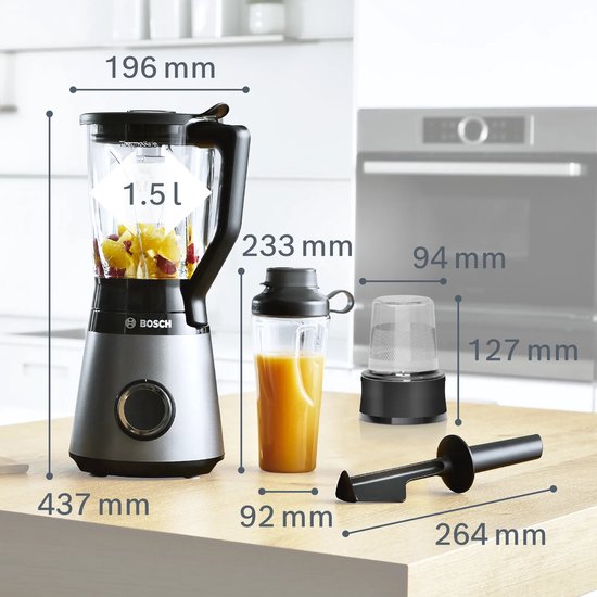 Bosch MMB6177S VitaPower Serie 4 - Blender - Zilver - 1200W van Bosch — afbeelding 4