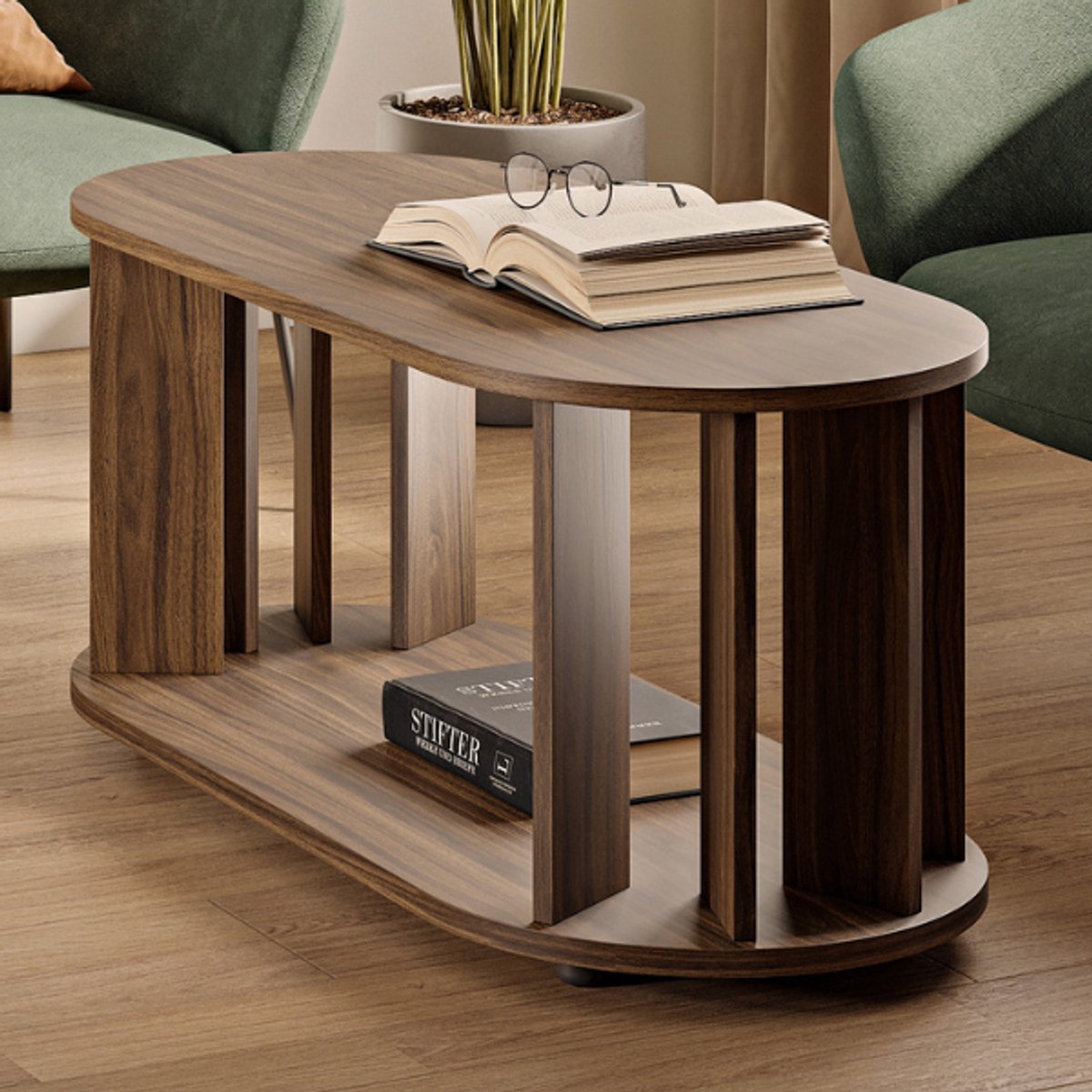 Salontafel Nori-notenhout