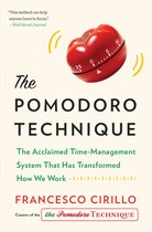 Boekcover van 'The Pomodoro Technique' met een rode tomaatvormige tijdmeter en de tekst 'The Pomodoro Technique' op een crèmekleurige achtergrond.