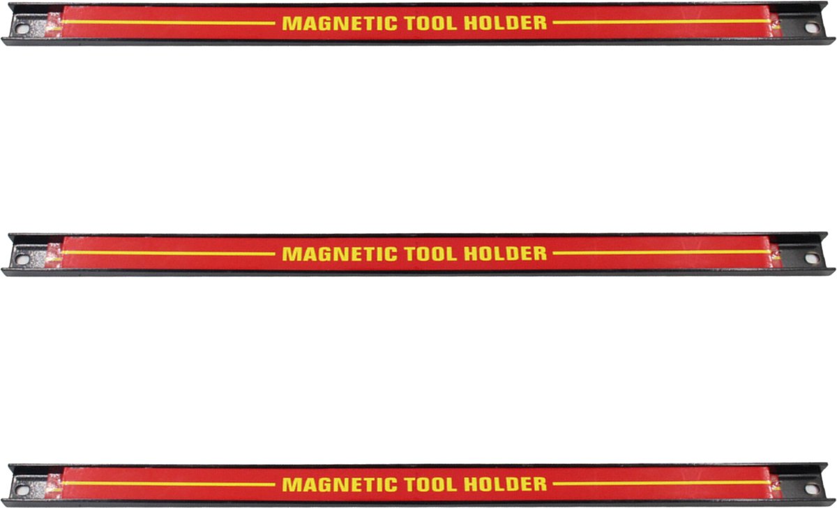 Somstyle Magnetische Gereedschapshouder Set - 3 Stuks - 45 CM - Ophangsysteem Tuingereedschap - Wandhouder - Rood / Zwart