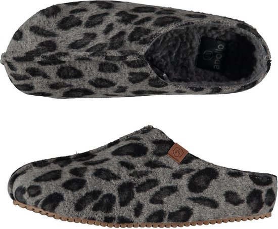 Chaussons/chaussons pour femmes imprimé léopard gris taille 39-40