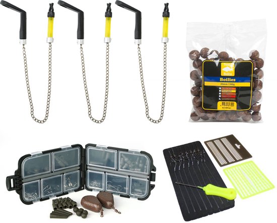 Fish-Xpro Improve mega Karperset 3-rod - 3 Hengels - Molens - Karpernet - Rodpod -Beetmelders - Onthaakmat - Foudraal van Fish-Xpro — afbeelding 2