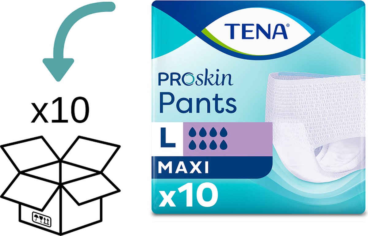 Goedkoopste 10 pakken TENA Pants Maxi Large - 100 broekjes TENA ProSkin Pants Maxi L