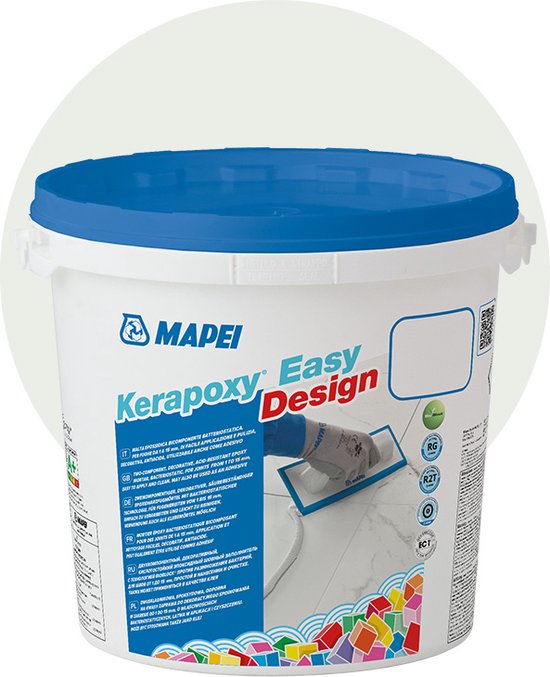 Foto: Mapei kerapoxy easy design voegmortel voor keramische tegels natuursteen kleur 103 white moon 3 kg