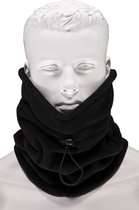 Zwarte thermo fleece neksjaal/windvanger voor volwassenen - Multifunctionele morf sjaal - Gezichtsbedekker - Nekwarmers