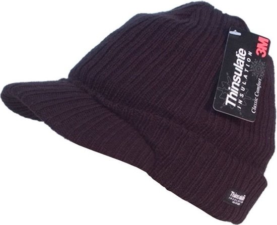 Magracy Unisex Warm vizier Beanie outdoor dubbele gebreide muts