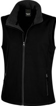 Softshell casual bodywarmer zwart voor dames - Outdoorkleding wandelen/zeilen - Mouwloze vesten L