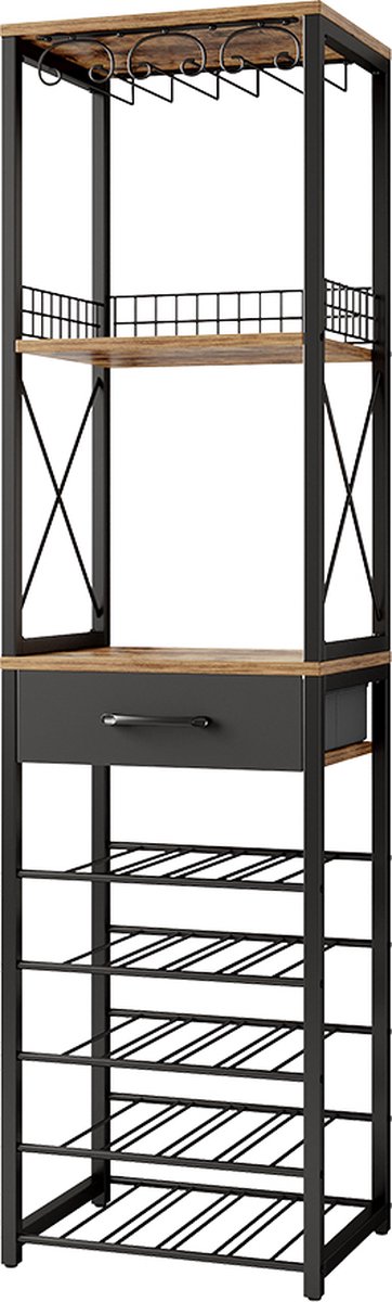 Vicco Porto Wijnrek – 40 x 147.5 cm met lade Eiken rustiek