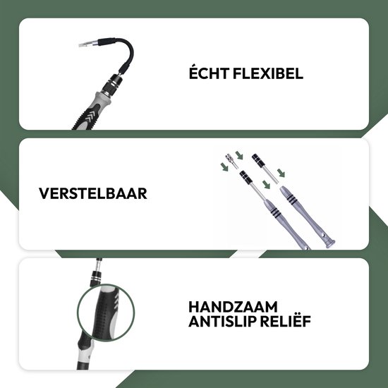 STACK Precisie Schroevendraaierset | 117 delig - CR-V Materiaal - Smartphone Reparatieset - Bitset - Magnetisch - Schroevendraaier voor Laptop / Macbook / Smartphone / iPhone / Camera / Horloge / Bril / Tablet / iPad