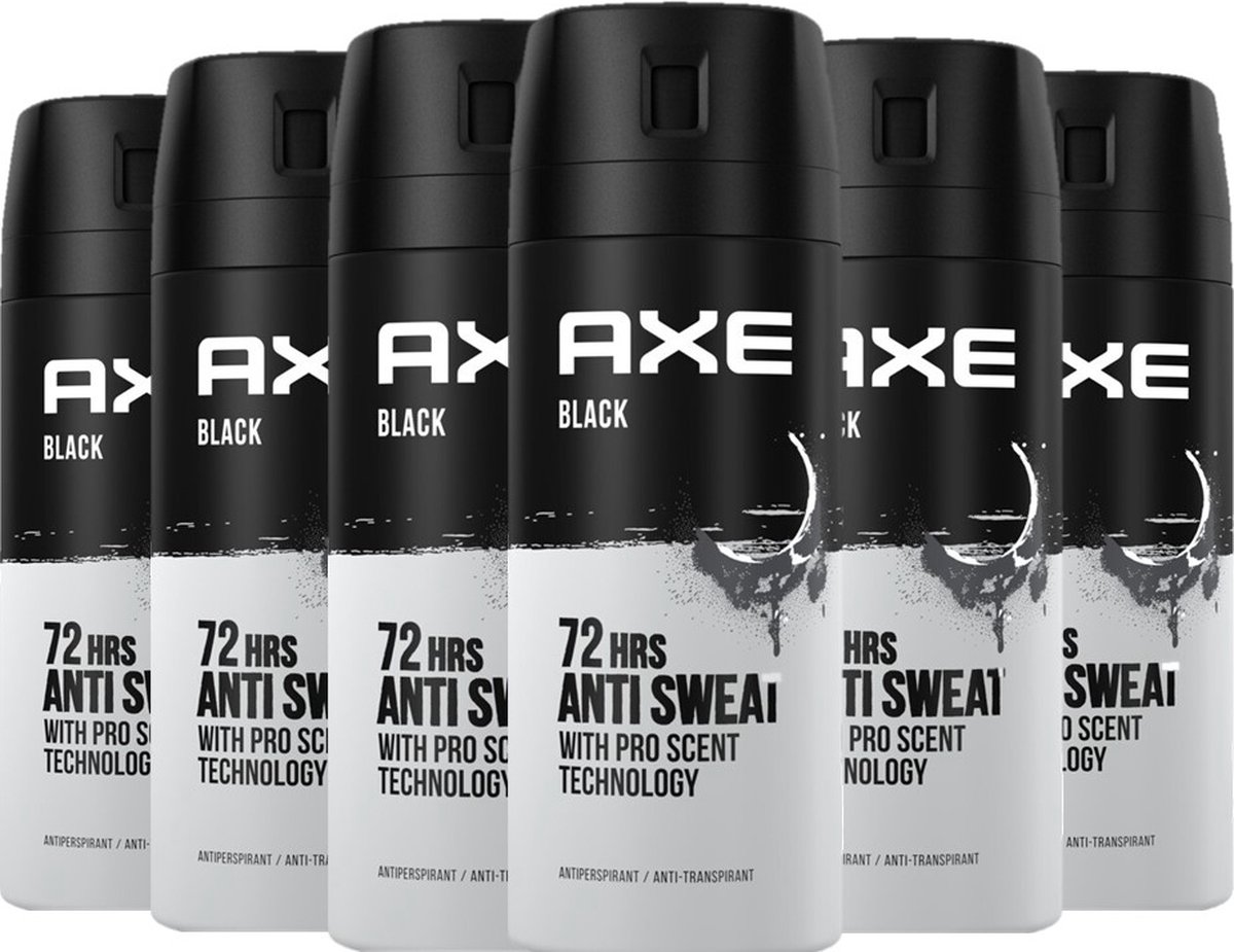 Goedkoopste Axe Deo Spray - Black Dry - Voordeelverpakking 6 x 150 ml
