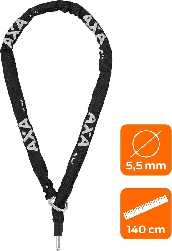 Insteekketting voor frameslot - 140 cm - 55 mm schakels - zwarte polyester jas van AXA — afbeelding 5