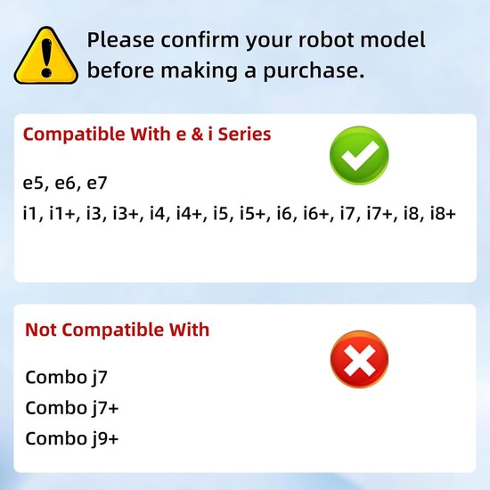 Lot 6 Filtres HEPA Compatibles IRobot Roomba I7 I3 I5 E5 E6 I1 I4 - Non Compatible J7 J9