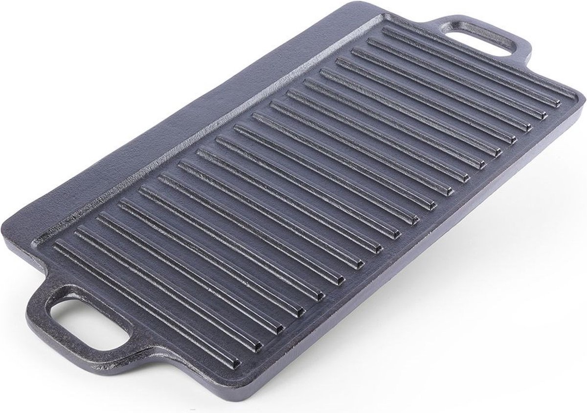 Grillplaat Gietijzeren Dubbelzijdige LITINA 45,4x23 cm - Bakplaat - Ovenplaat - Grillpan - Grill - Pan - Steakpan