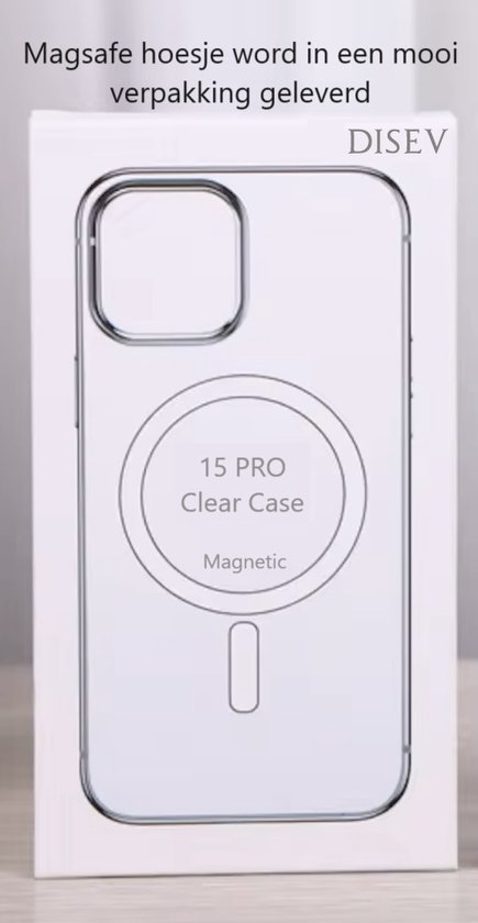 DISEV Coque adaptée pour iPhone 15 pro Magsafe Case Transparent - Magnétique Magsafe Case - iPhone 15 pro Transparent - iPhone 15 Magsafe Case - Transparent