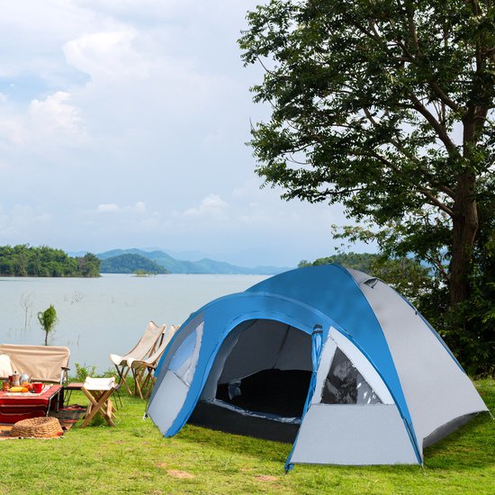 Outsunny Dubbelwandige koepeltent familietent voor 4 personen outdoor iglo waterdicht A20-055 van Outsunny — afbeelding 5