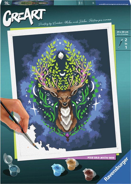 Foto: Ravensburger pixie cold mystic deer schilderen op nummer voor volwassenen