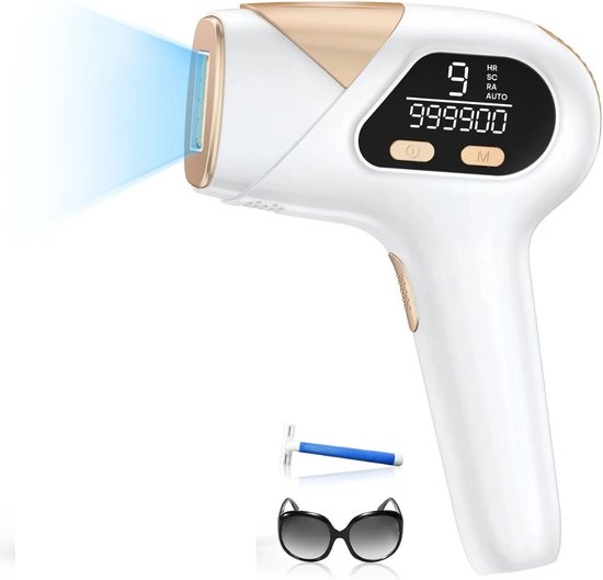 IPL Laser Ontharingsapparaat - Laser Ontharing - Ontharingsapparaat Laser - Ontharingsapparaten Laser - 999.900 Flitsen - 9 Energieniveaus - 3 in 1 Functie Voor Permanente Haarverwijdering - Automatische & Handmatige Modus - Voor Heel Het Lichaam